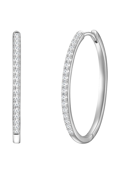 Glanzstücke München Silberohrcreolen Creolen Sterling Silber Zirkonia weiß