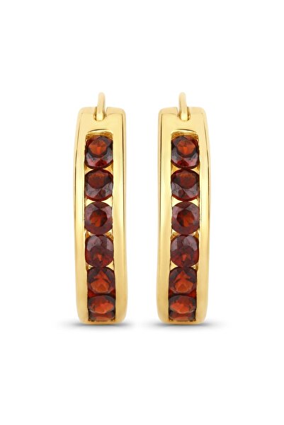 Rafaela Donata Edelsteincreolen Creolen Sterling Silber gelbvergoldet Granat