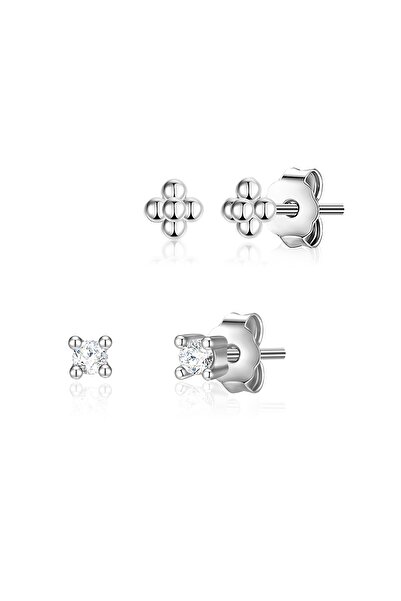 Glanzstücke München Silberohrstecker 2er Set Ohrstecker Sterling Silber Zirko...