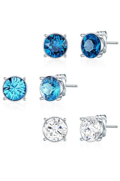 Lulu & Jane Ohrstecker mit Kristallen von Swarovski® 3er Set Ohrstecker verzi...