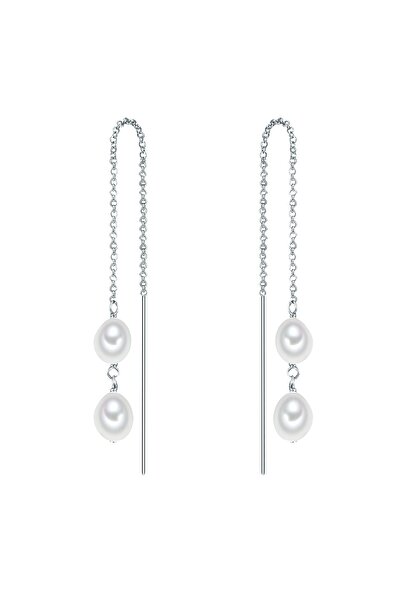 Valero Pearls Perlenohrhänger Ohrhänger Sterling Silber Süßwasser-Zuchtperlen weiß