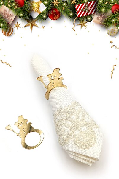 Artikel 6 قطع منقوشة على شكل غزال ذهبي للعام الجديد، خاتم منديل مزخرف للعام ا...