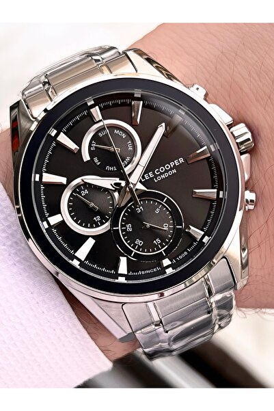 Lee Cooper ساعة يد رجالية مقاومة للماء بسلك فولاذي، وظائف داخلية، 5 ATM، ELC8...