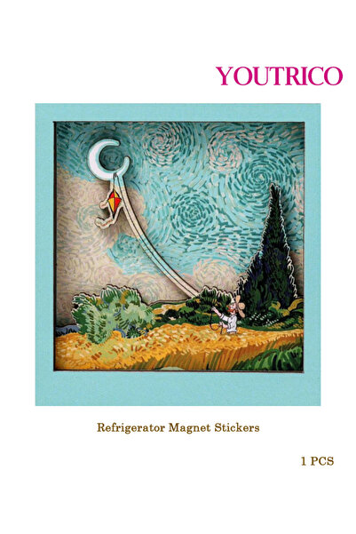 Youtrico 1pcs 3D Resin World Famous Painting Figures Magnet Home Decor Refrig...