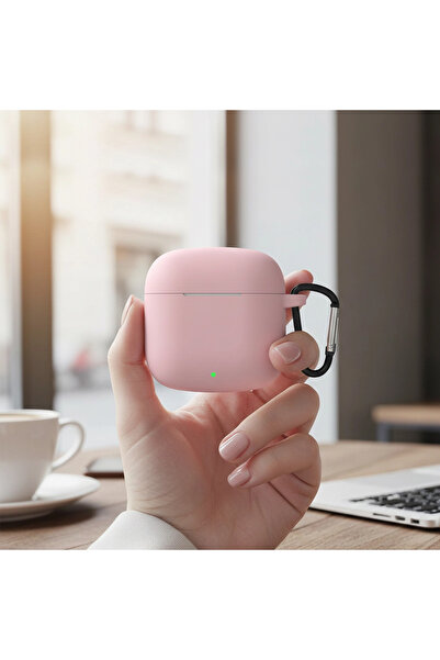 CaseOnn Huawei FreeBuds SE 2 - SE 3 Kılıf Askı Aparatlı Mat Silikon Pembe