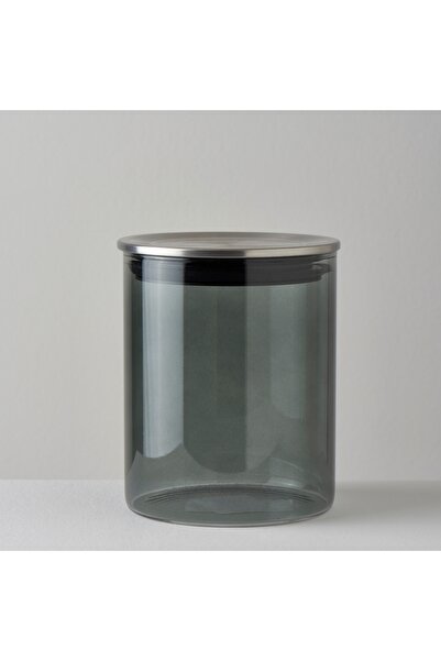 Linens Smoky Cam-Metal Kapak 720 ml 10,4x10,4x12,5 cm Kavanoz Füme