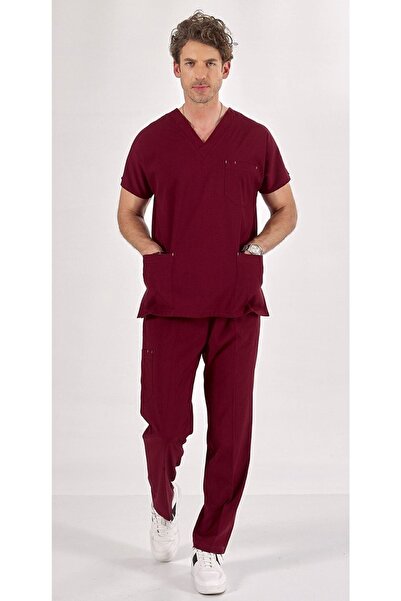 Uçak Medikal XL Claret Red Core-Flex Lycra Surgical Suit