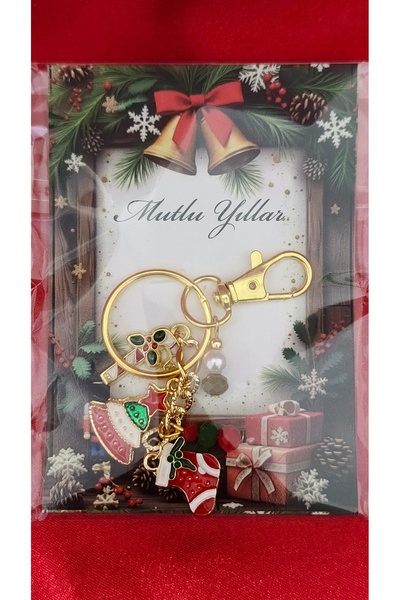 Çelik Keychain Charm Gold New Year Gift Happy New Year Card