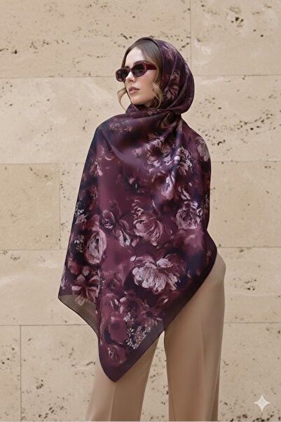 Gogoey Mystic Bloom Pattern Cotton Silk Shawl