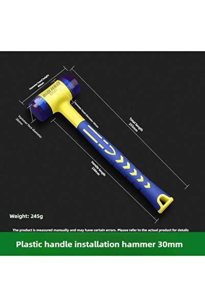 Choice1 مطرقة تركيب مزدوجة الرأس مقاس 30 مم، مطرقة مطاطية مقاس 25 مم إلى 45 مم بمقبض مطاطي، قابلة للفصل