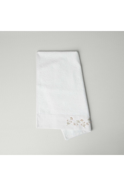 Linens منشفة وجه ميريل بامبو 50×85 سم باللون الأبيض