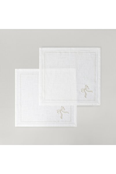 Linens Ribbon 45x45 cm 2'li Peçete Kırık Beyaz