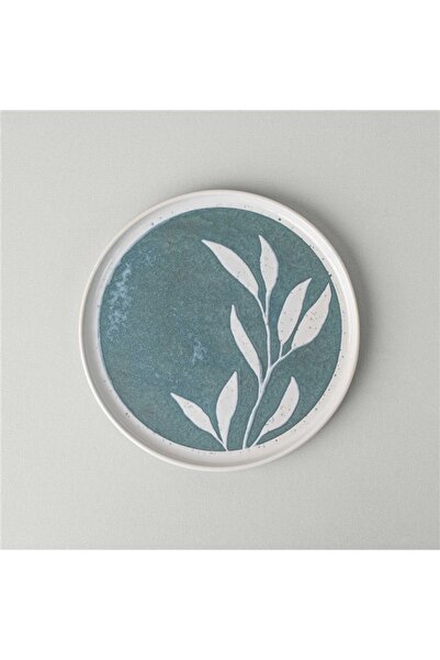 Linens Daphne Seramik 22 cm Pasta Tabağı Yeşil