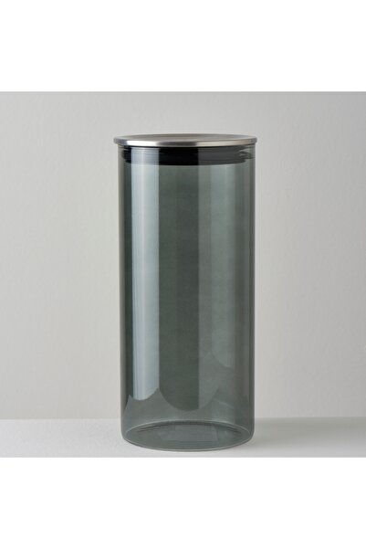 Linens Smoky Cam-Metal Kapak 1400 ml 10,4x10,4x22 cm Kavanoz Füme