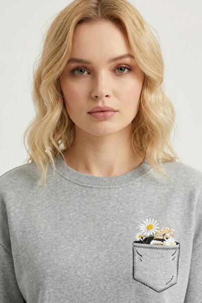 UNCİA OUTDOORS Φούτερ με στάμπα, oversized, με λαιμόκοψη ποδηλάτου