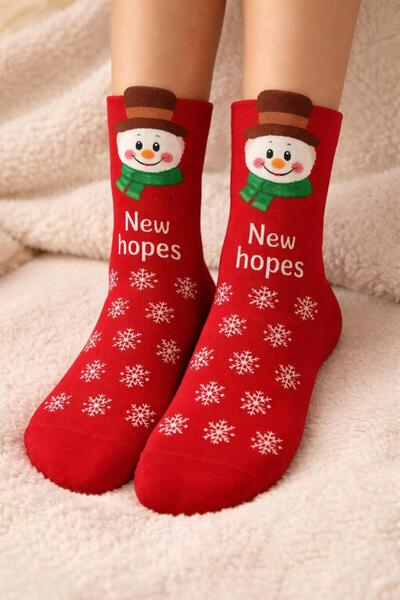 Katia&Bony Новорічні шкарпетки з капюшоном червоні