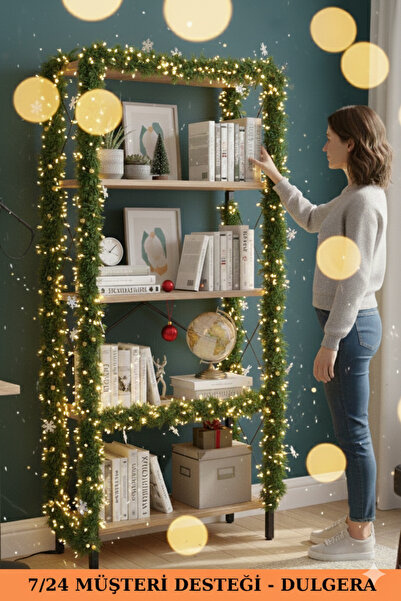 DULGERA 5 Raflı Metal Kitaplık – Şık Tasarımlı Çalışma Odası Rafı, Çok Amaçlı Raf