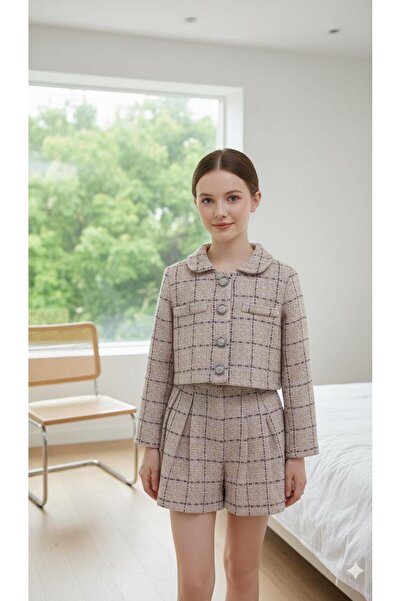 Ugly Duck SET DUBĂLĂ (JACHETĂ CU BUTONI DINȚĂ DE LĂTĂ ȘI FUSTĂ) PENTRU VÂRSTA...