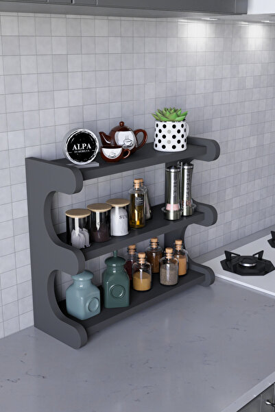 alpaevmobilya 3 Katlı Masa Üstü Mutfak Rafı – Çok Amaçlı Baharatlık ve Tezgah...