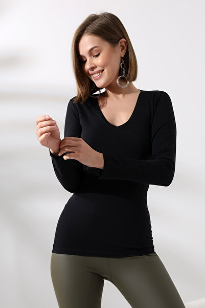 ModaPlaza Kadın Uzun Kol V Yaka Badi 101bk010001