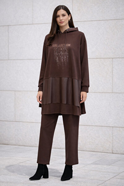 FUAT GÜRSEN Kadın Baskılı Şapkalı Ikili Takım