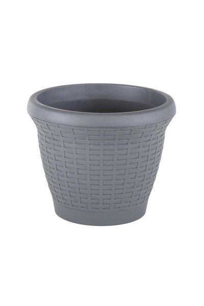 SERİNOVA Hasır Saksı 10 Lt – 10 Litre Hacimli Şık Hasır Görünürlü Plastik Saksı