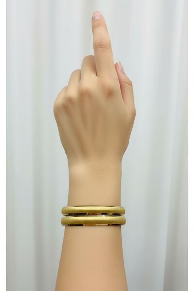 kuyumcu nurettin (16 gram ) 2 Adet Şarnel 22 Ayar Altın Bilezik Yatırımlık Iş...