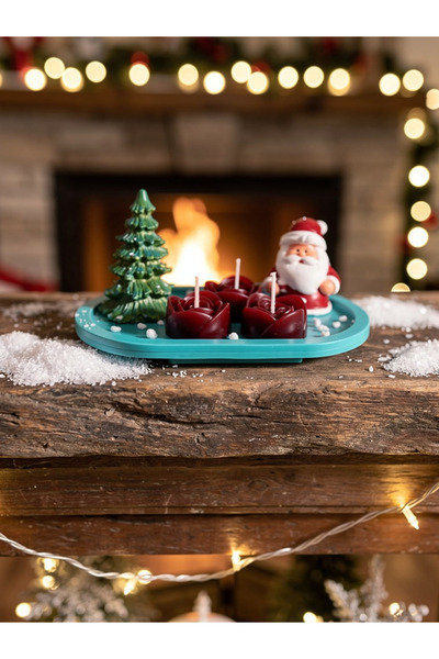 Nunevva Minimal Yılbaşı Dekoratif Tealight Mum Seti – Noel Baba ve Çam Ağacı ...
