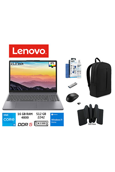 LENOVO IdeaPadSlim3 iCorei5 13420H 16GB 512GBSSD W11H 15.3"83K10016TR Çanta+M...