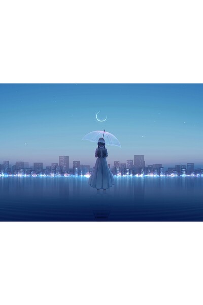 OEM Poster Anime Girl Umbrella City, 61x90cm, poster1037, Zumzeria