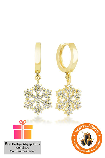 Lucente Jewellery Hediye Kutulu Kar Tanesi 925 Ayar Gold Gümüş Kaplama Sevgil...
