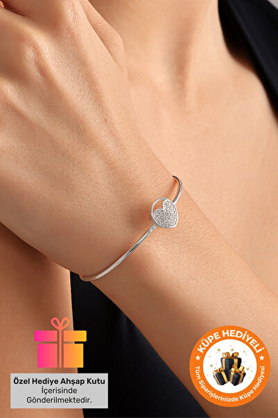 Lucente Jewellery 925 Ayar Hediye Kutulu Ayarlanabilir Kalp Aşk Gümüş Kaplama...