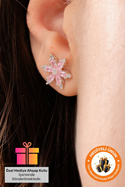 Lucente Jewellery 925 Ayar Hediye Kutulu Lotus Küpe Gümüş Kaplama Sevgililer ...