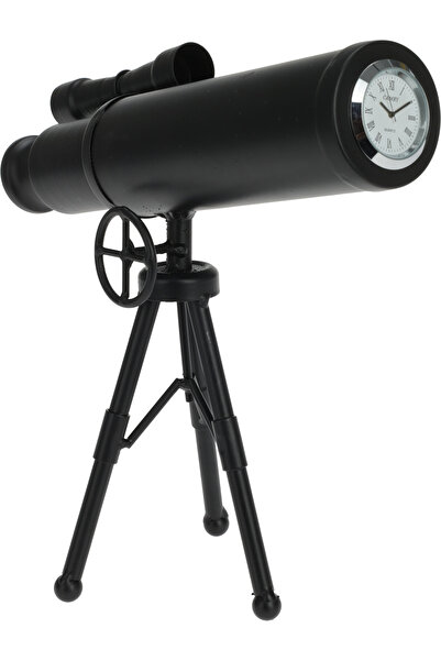 Excellent Houseware ceas de birou decorativ, metal, 22x12x23 cm, negru