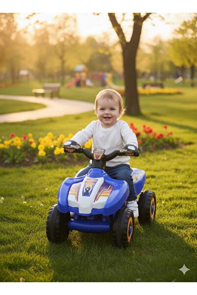 UJ Toys Müzikli Ve Led Işıklı Akülü Araba atv 6v Ranger Mavi