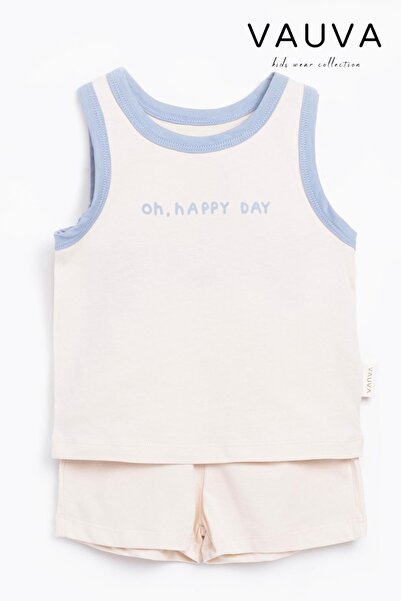 Vauva Kız Erkek Baskılı Takım Şort Tisört Unisex Bebek Çocuk Baskılı Cepli Takım