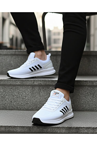 homiro حذاء رياضي بنعل صغير للجنسين - أبيض - أسود