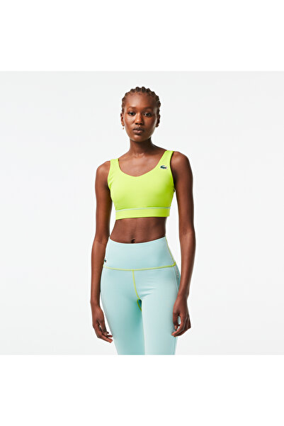 Lacoste Active Kadın Slim Fit Kolsuz Renk Bloklu Sarı Bra
