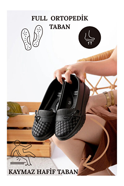 Slipcat Kadın Wanetti Fiyonk Detaylı Ortapedik Rahat Yumuşak Anne Babet