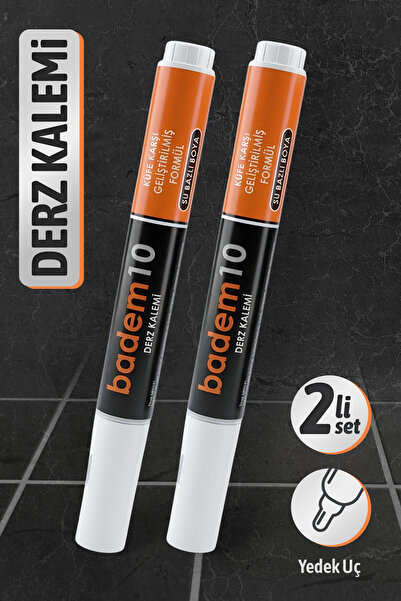 Badem10 2 Adet Beyaz Fayans Arası Hazır Derz Dolgusu Boyama Boyası Kalemi (Ye...