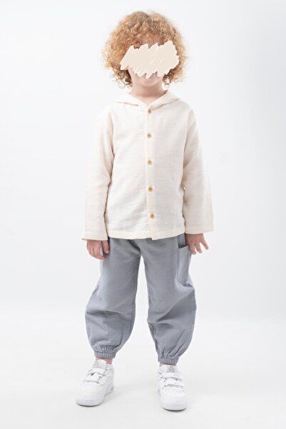 Vauva Σετ κουκούλας βιολογικής μουσελίνας 2 Σετ αγοριού με 100% βαμβάκι