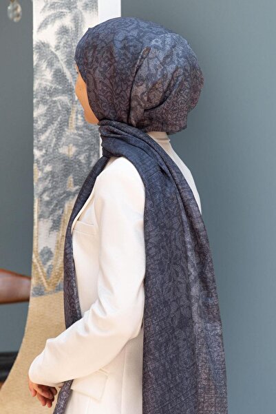 Vissona % 100 İpek Damask Desenli Pudra Renkli 90x210 Şal