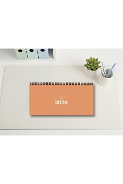 Lizy 2026 Masaüstü Takvim – 16x33 cm, Trend Renk Masa Sümeni