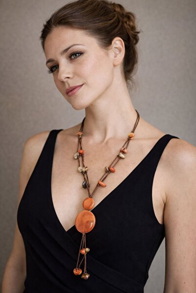 Gönülden Tasarım Doğal Taş Boncuklu Renkli Kadın Kolye 25 Cm