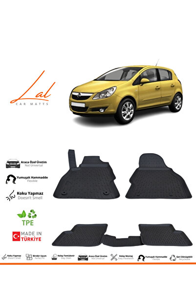 Lal Opel Corsa D 3D Havuzlu Paspas (2006-2014 Uyumlu)