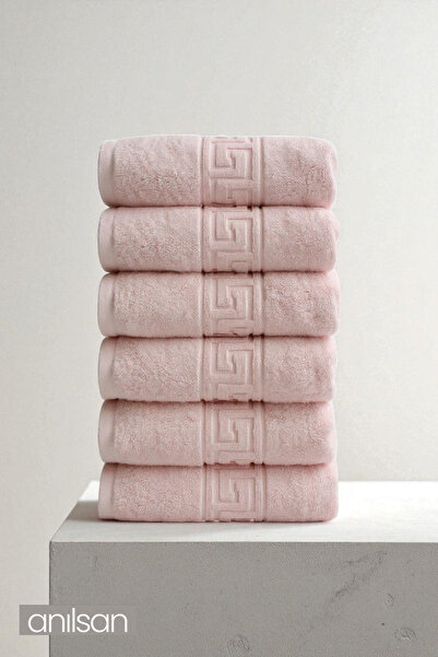 Anılsan مجموعة من 6 مناشف يد يونانية مسحوقة - مقاس 50x90 سم، 225 جرام، 100% قطن، مناشف سبا وفندقية، مناسبة للاستخدام اليومي