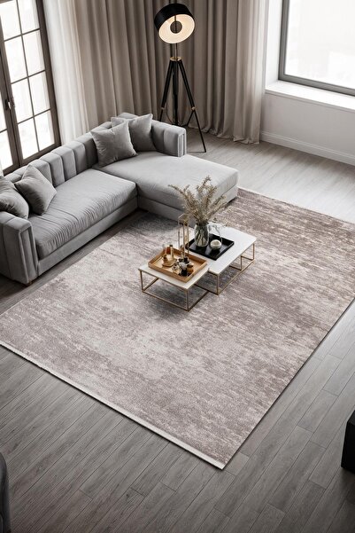Cotto Home Noval CT015A Bej Halı Modern Desen Pamuk Taban Akrilik Tozuaz Salo...