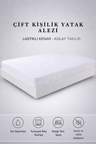 YUNUSOĞLU HOME Double Size Liquid-Proof Elastic Mattress Protector 160X200X40 cm – Quiet and Soft Fabric