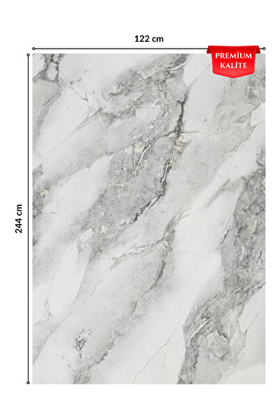 DİECOR Premium Kalite Mermer Desenli PVC Paneli 122x244 Cm Suya Dayanıklı Banyo, Mutfak Ve Zemin Kaplama