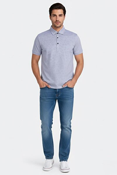 Sabri Özel DÜĞMELİ POLO YAKA ERKEK T-SHIRT Gri